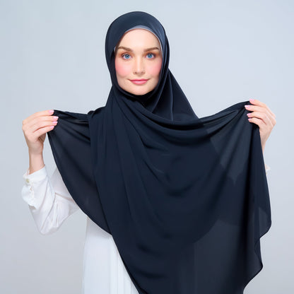 [As-Is] Instant Tag n' Go Shawl l Chiffon Silk in Pitch Black