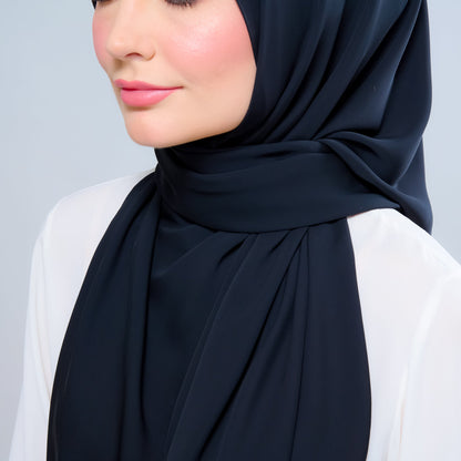 [As-Is] Instant Tag n' Go Shawl l Chiffon Silk in Pitch Black