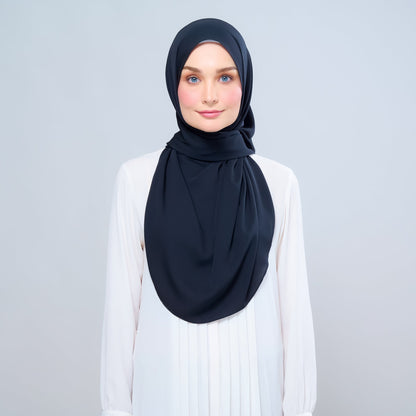 [As-Is] Instant Tag n' Go Shawl l Chiffon Silk in Pitch Black