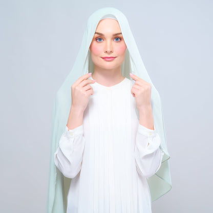 [As-Is] Instant Tag n' Go Shawl l Chiffon Silk in Pistachio Green