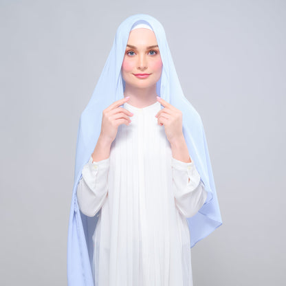 [As-Is] Instant Tag n' Go Shawl l Chiffon Silk in Powder Blue