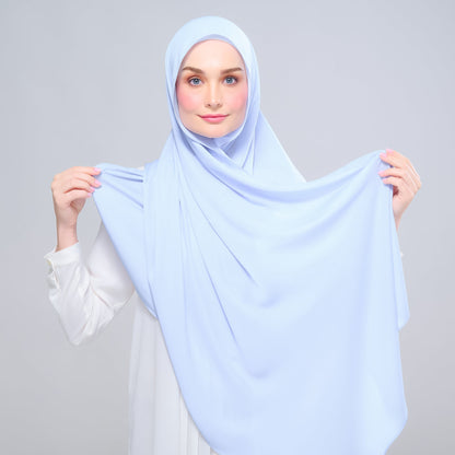 [As-Is] Instant Tag n' Go Shawl l Chiffon Silk in Powder Blue