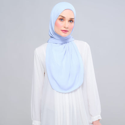[As-Is] Instant Tag n' Go Shawl l Chiffon Silk in Powder Blue