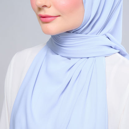 [As-Is] Instant Tag n' Go Shawl l Chiffon Silk in Powder Blue