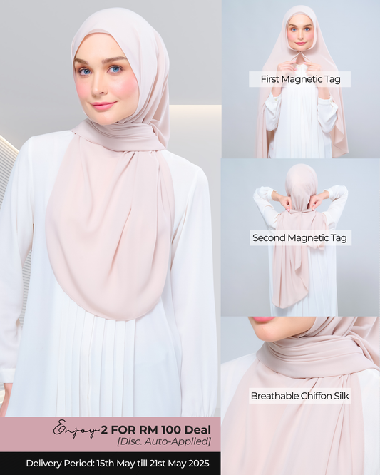 Instant Tag n' Go Shawl l Chiffon Silk 1.0 in Sand