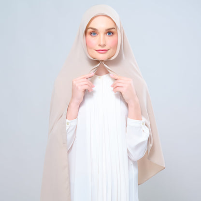 [As-Is] Instant Tag n' Go Shawl l Chiffon Silk in Taupe