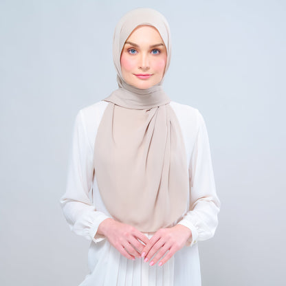 [As-Is] Instant Tag n' Go Shawl l Chiffon Silk in Taupe