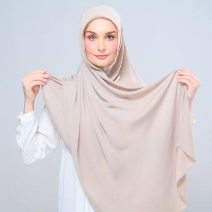 [As-Is] Instant Tag n' Go Shawl l Chiffon Silk in Taupe
