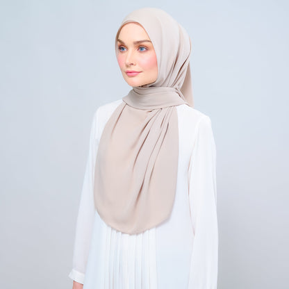 [As-Is] Instant Tag n' Go Shawl l Chiffon Silk in Taupe