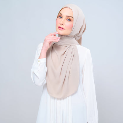 [As-Is] Instant Tag n' Go Shawl l Chiffon Silk in Taupe