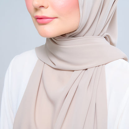 [As-Is] Instant Tag n' Go Shawl l Chiffon Silk in Taupe