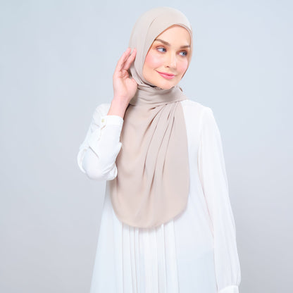 [As-Is] Instant Tag n' Go Shawl l Chiffon Silk in Taupe