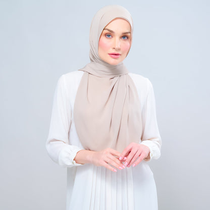 [As-Is] Instant Tag n' Go Shawl l Chiffon Silk in Taupe