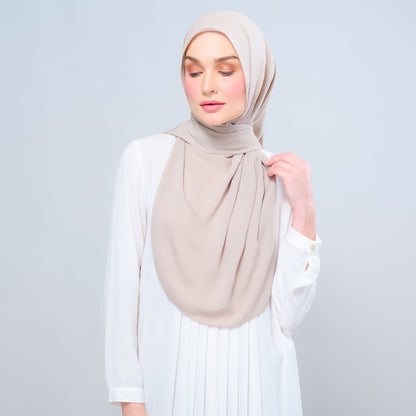 [As-Is] Instant Tag n' Go Shawl l Chiffon Silk in Taupe