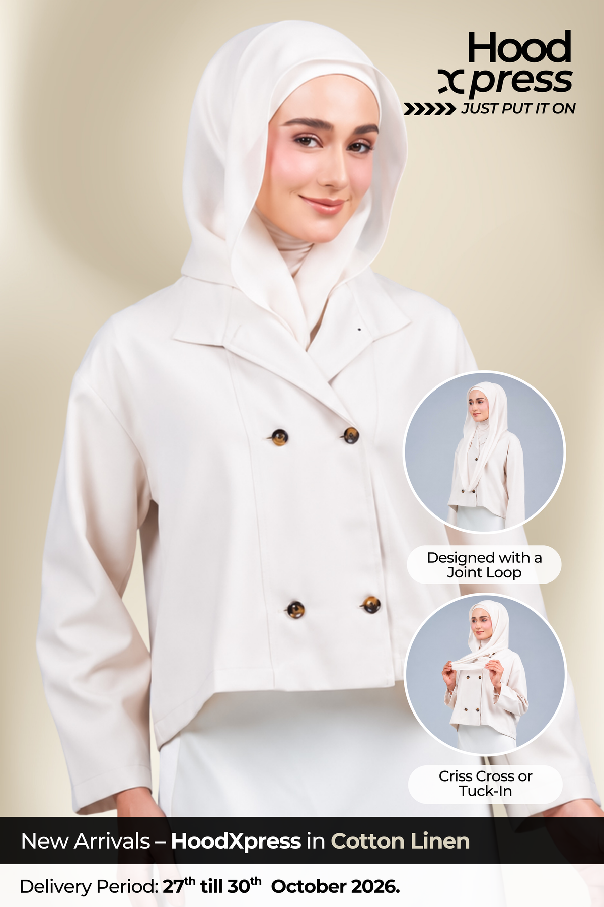 HoodXpress | Cotton Linen in Oatmilk