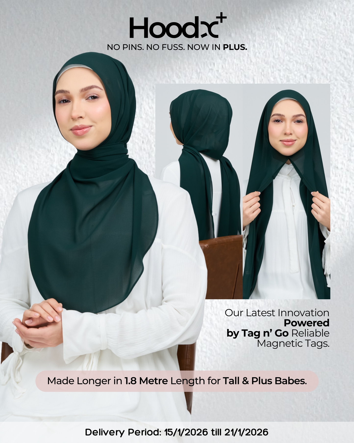 HoodX⁺Plus Curve in Deep Emerald