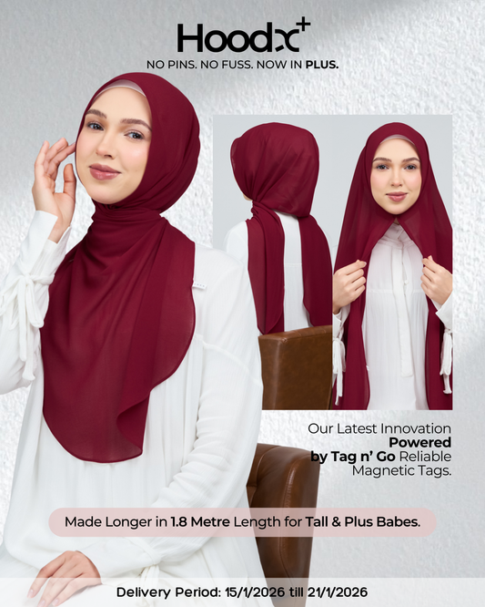 HoodX⁺Plus Curve in Merlot