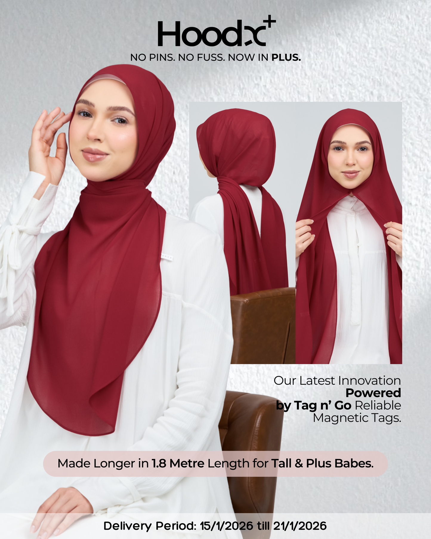 HoodX⁺Plus Curve in Rouge