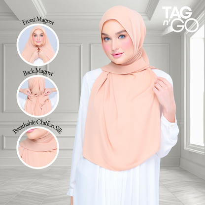 [As-Is] Instant Tag n' Go Shawl l Chiffon Silk in Cantaloupe