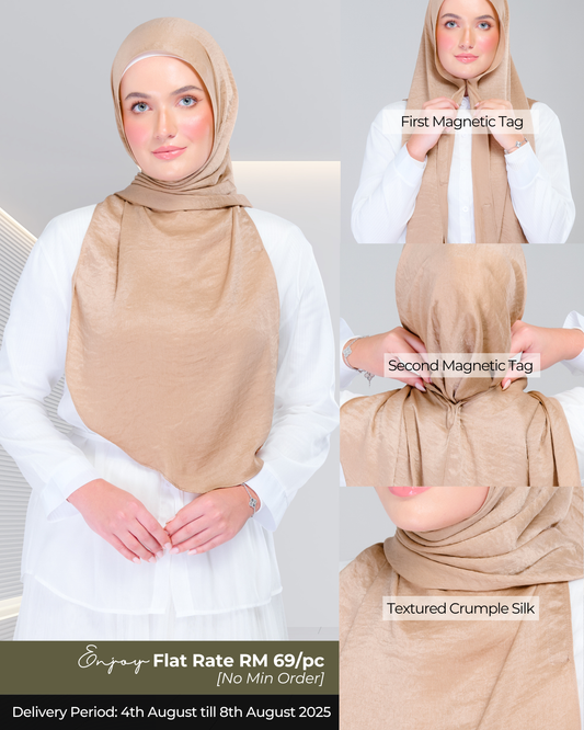 Instant Tag n' Go Shawl | Textured Silk in Caramel Latte