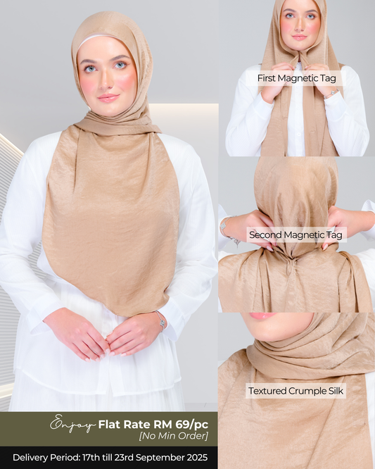 Instant Tag n' Go Shawl | Textured Silk in Caramel Latte