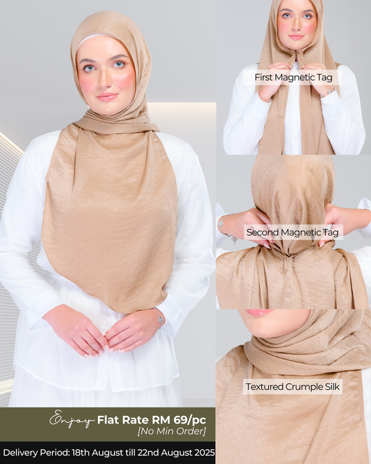 Instant Tag n' Go Shawl | Textured Silk in Caramel Latte