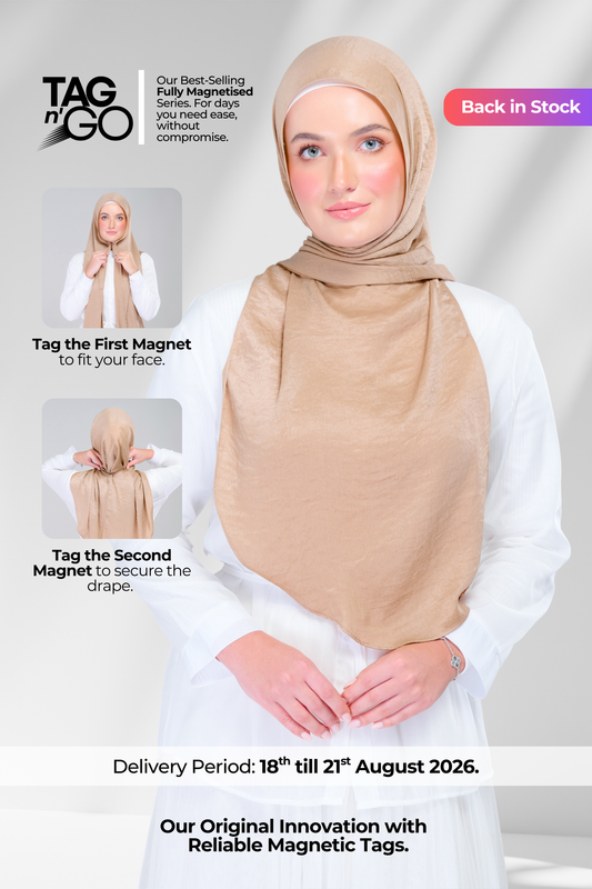 Instant Tag n' Go Shawl | Textured Silk in Caramel Latte