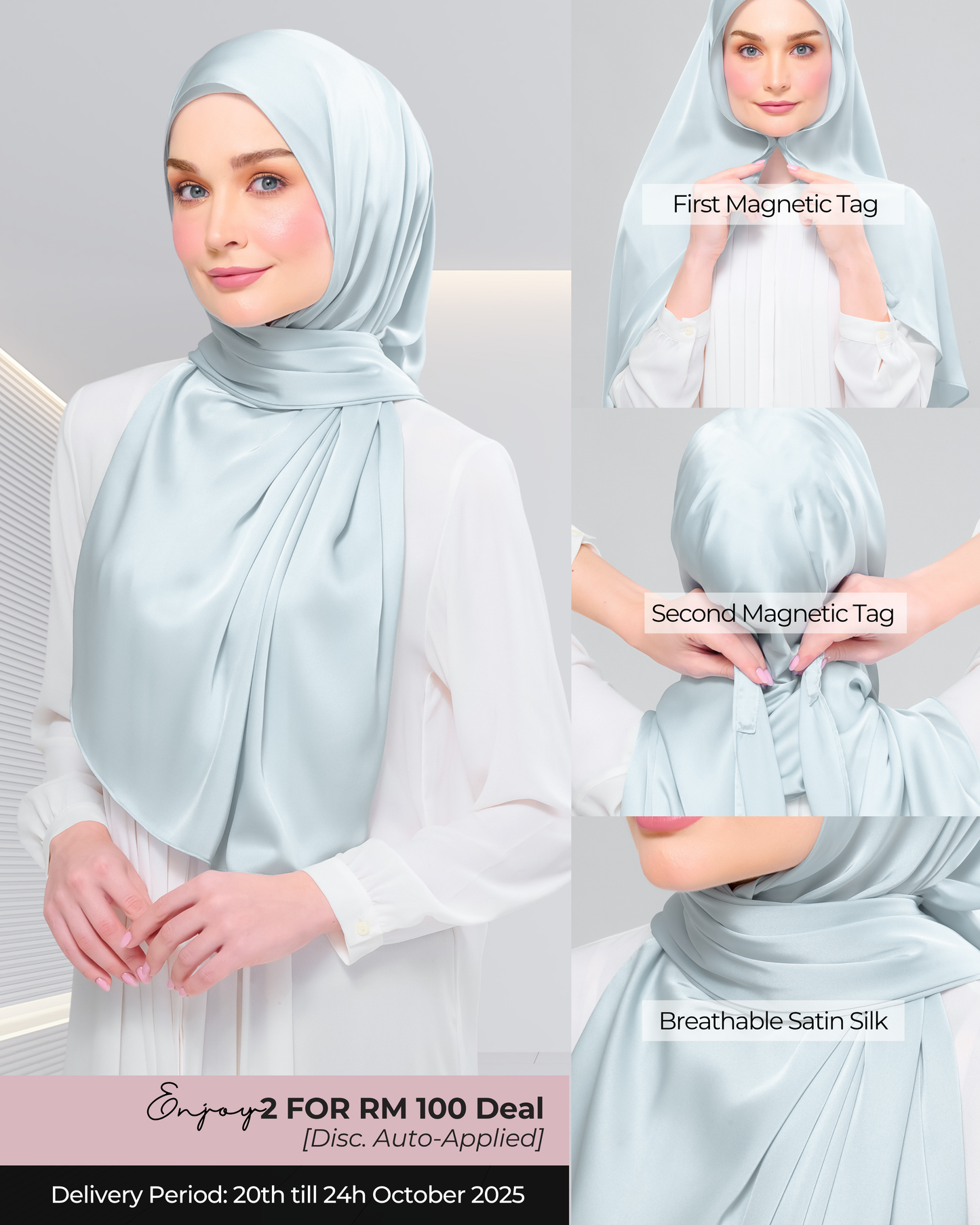 Instant Tag n' Go Shawl  | Satin Silk in Caribbean Mint