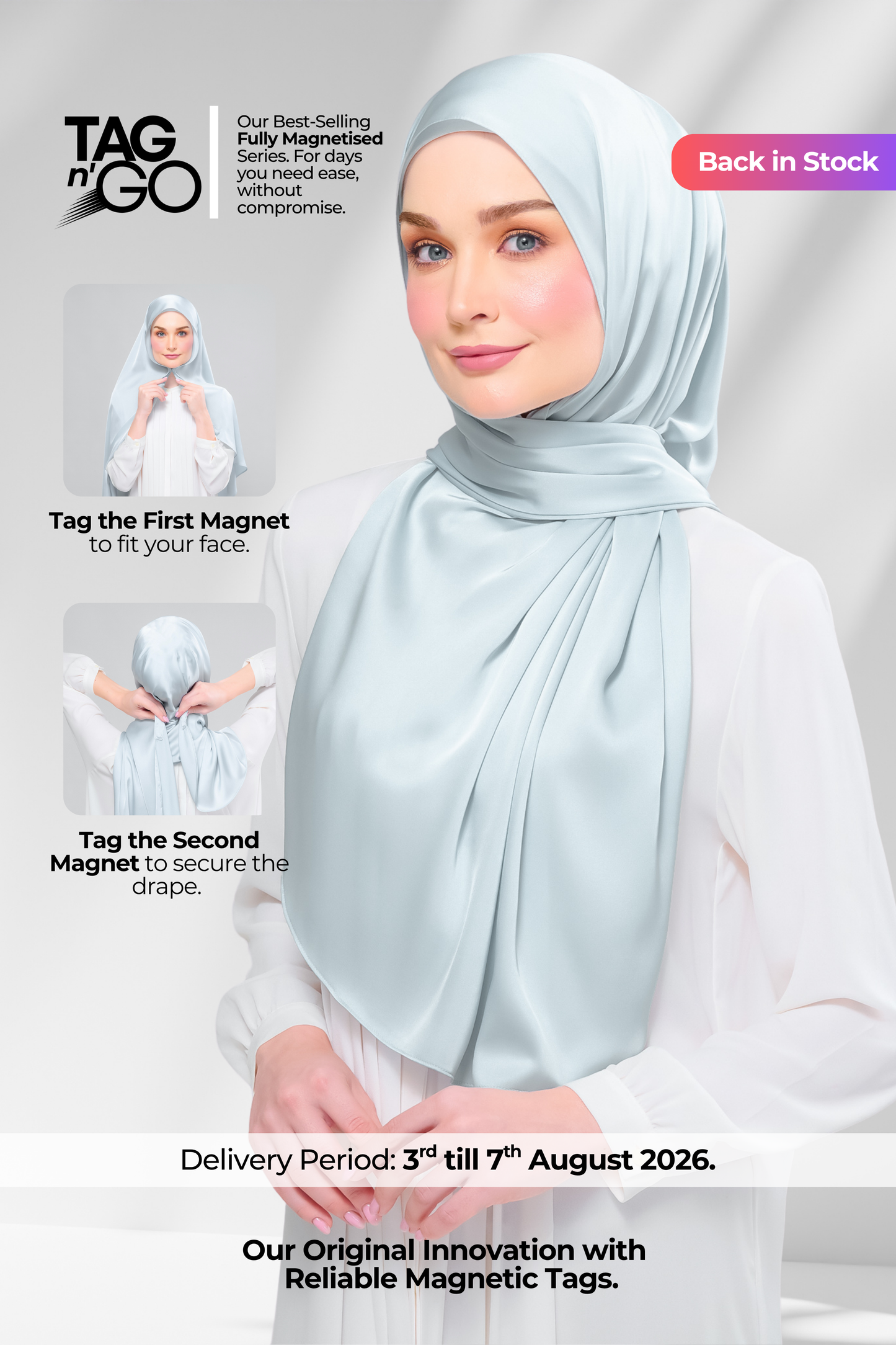 Instant Tag n' Go Shawl  | Satin Silk in Caribbean Mint