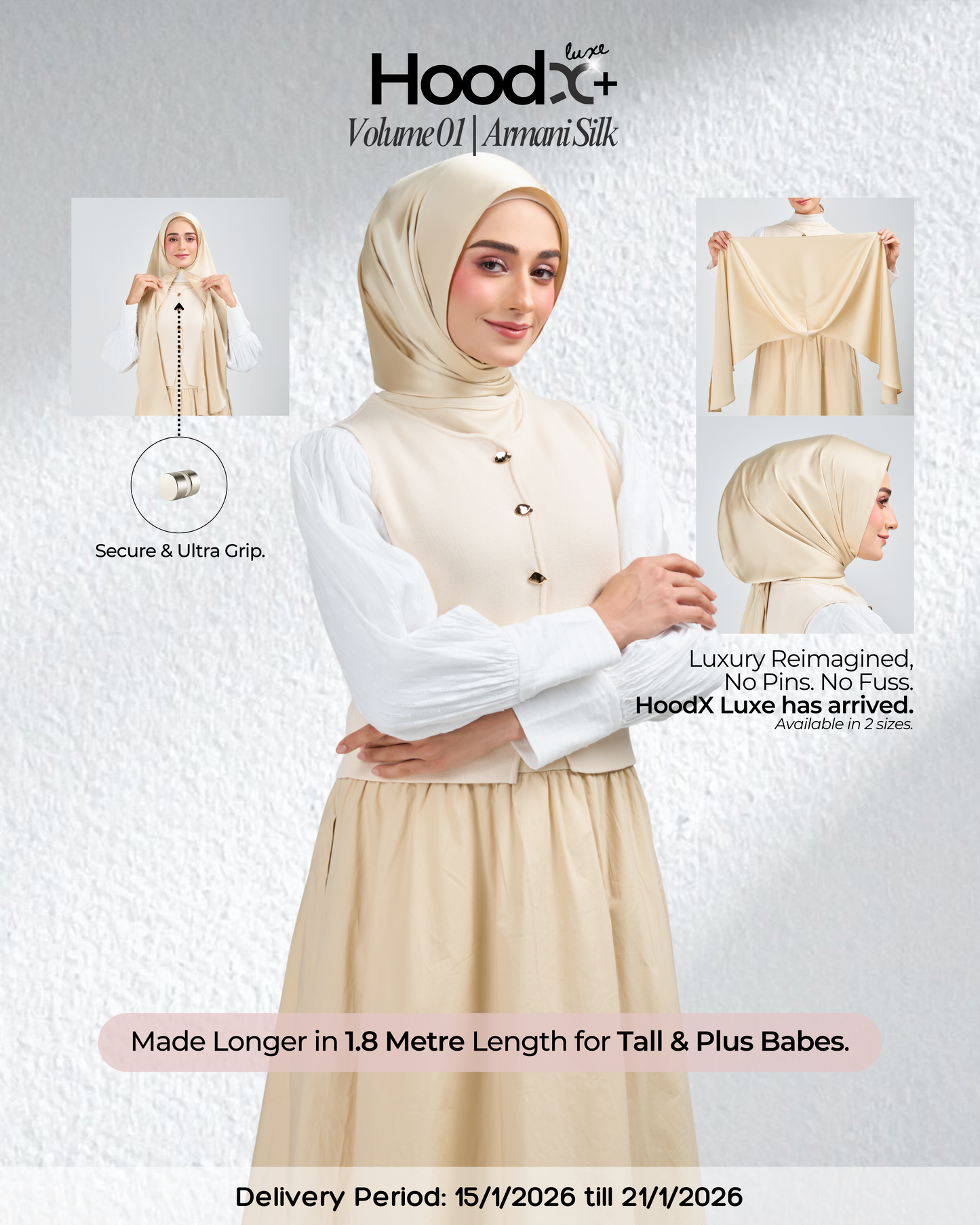 HoodX⁺Plus Luxe in Cashmere