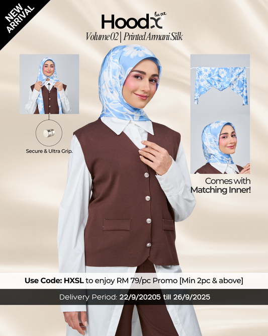 [★New] HoodX Printed Set in Celeste
