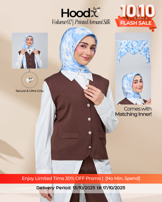 [★New] HoodX Printed Set in Celeste