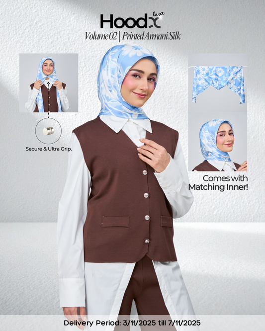 [★New] HoodX Printed Set in Celeste