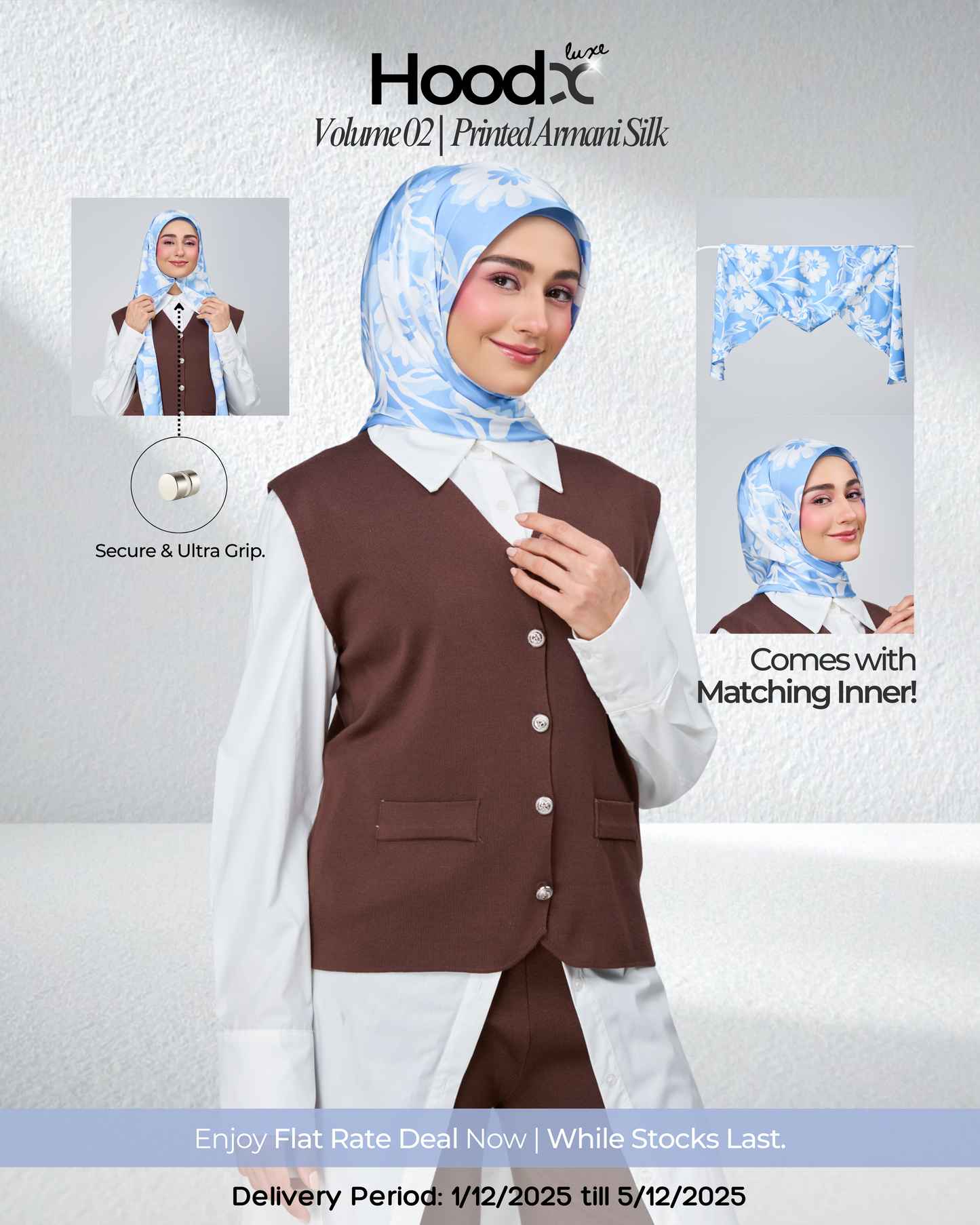 [★New] HoodX Printed Set in Celeste