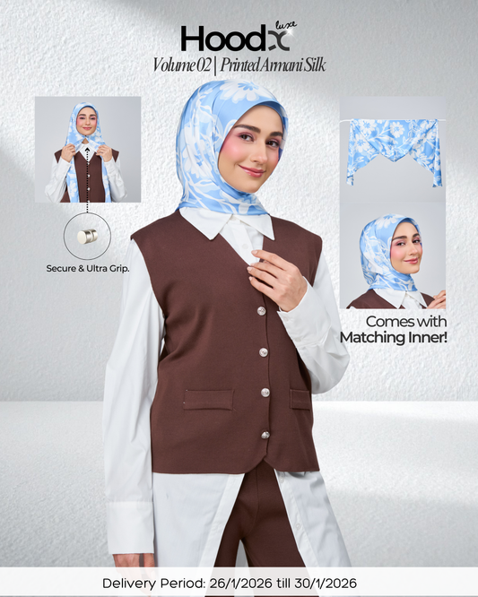 [★New] HoodX Printed Set in Celeste