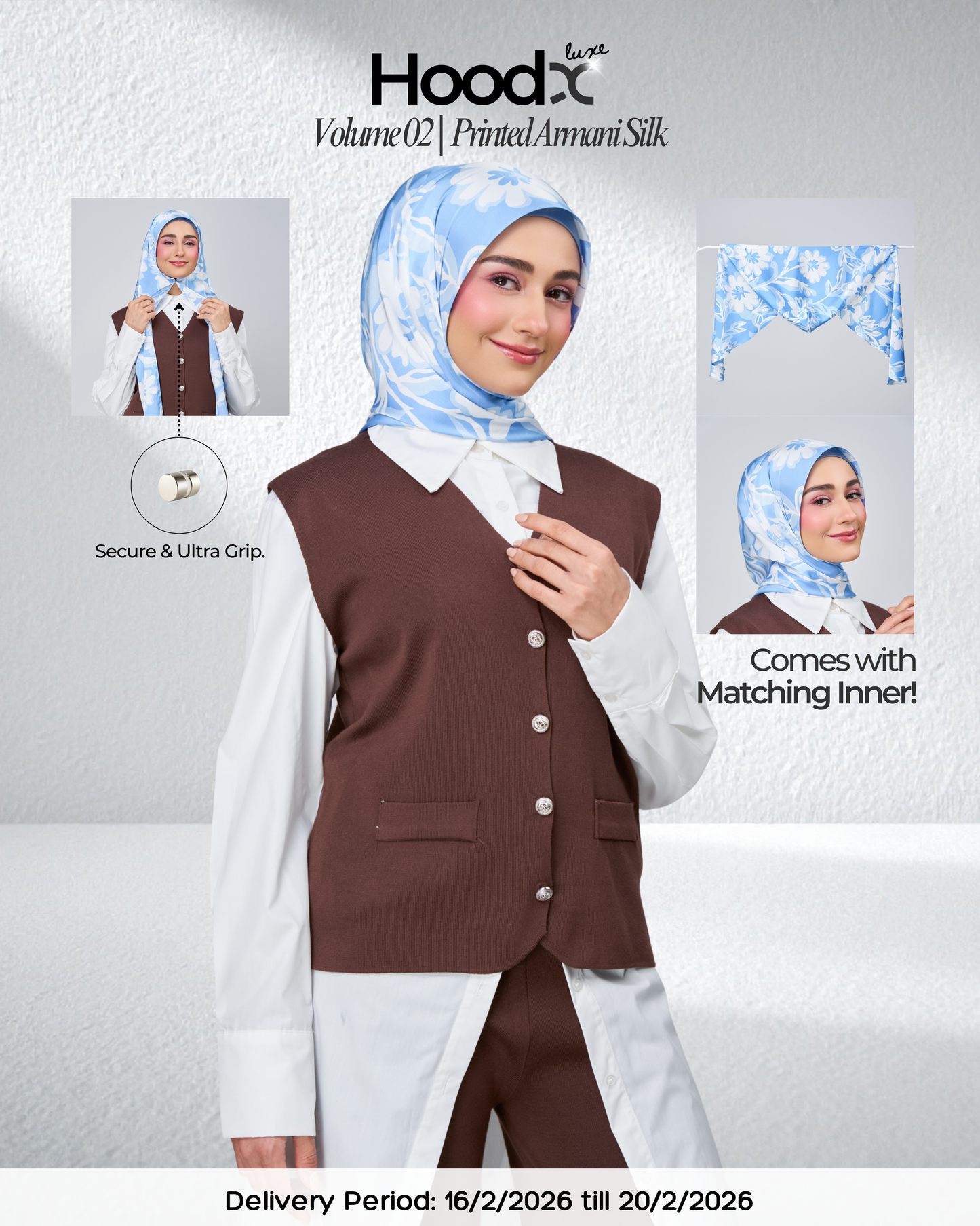 [★New] HoodX Printed Set in Celeste