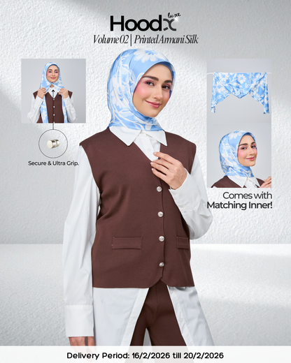 [★New] HoodX Printed Set in Celeste