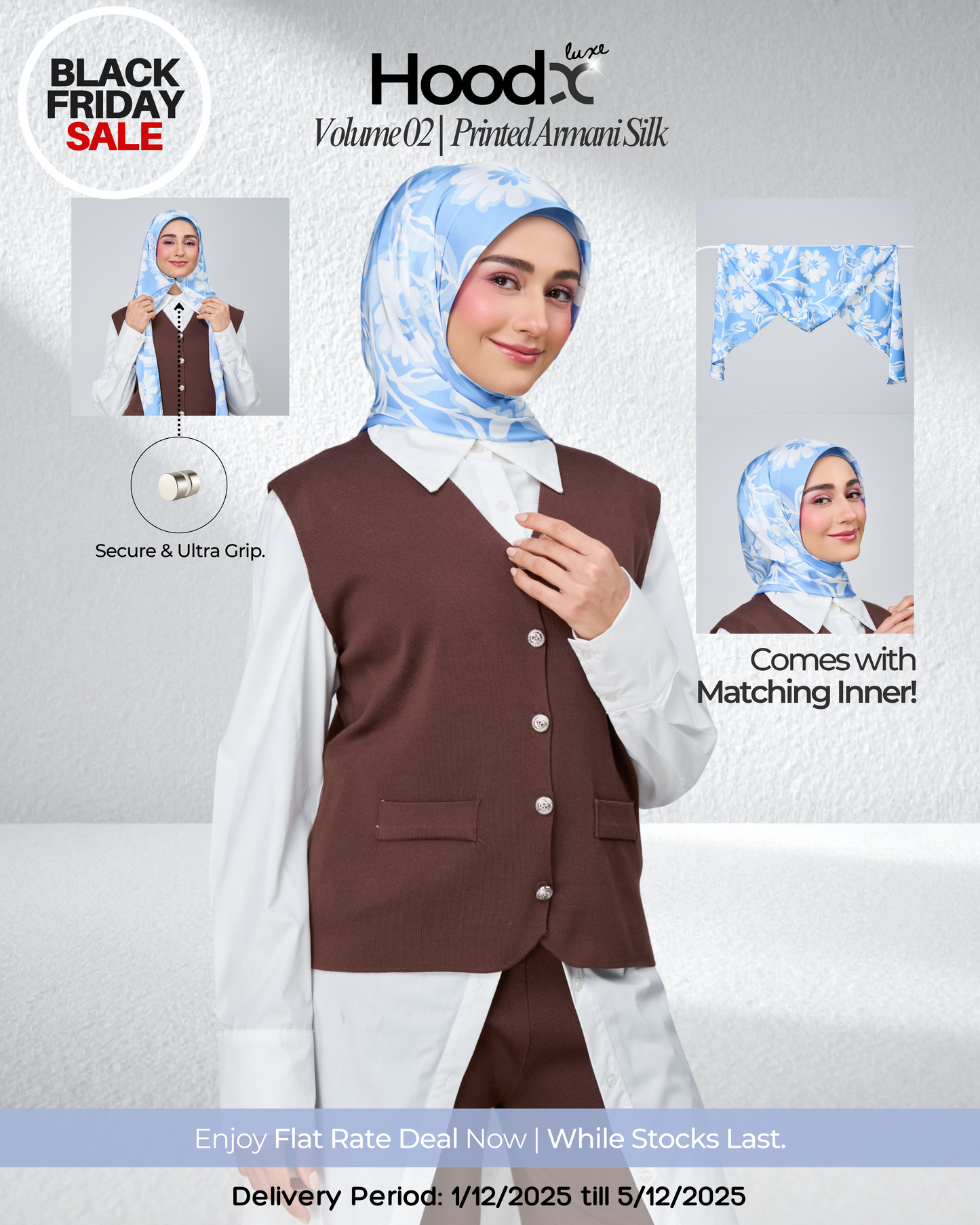 [BFS] HoodX Printed Set in Celeste