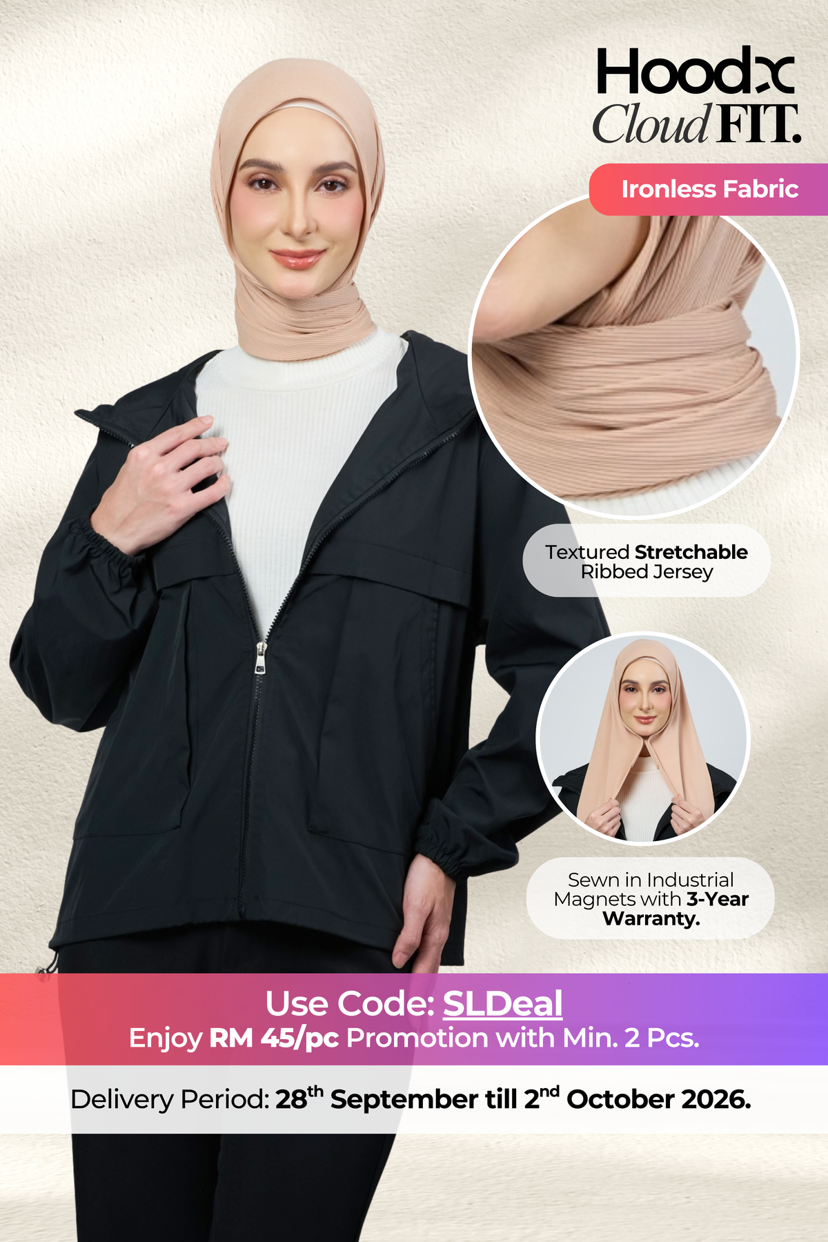 [★ New Colour] HoodX CloudFit in Chai