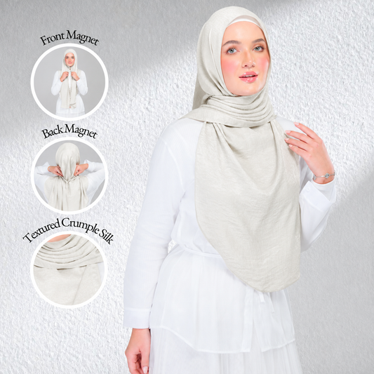 [As-Is] Instant Tag n' Go Shawl | Textured Silk in Pearl Taupe
