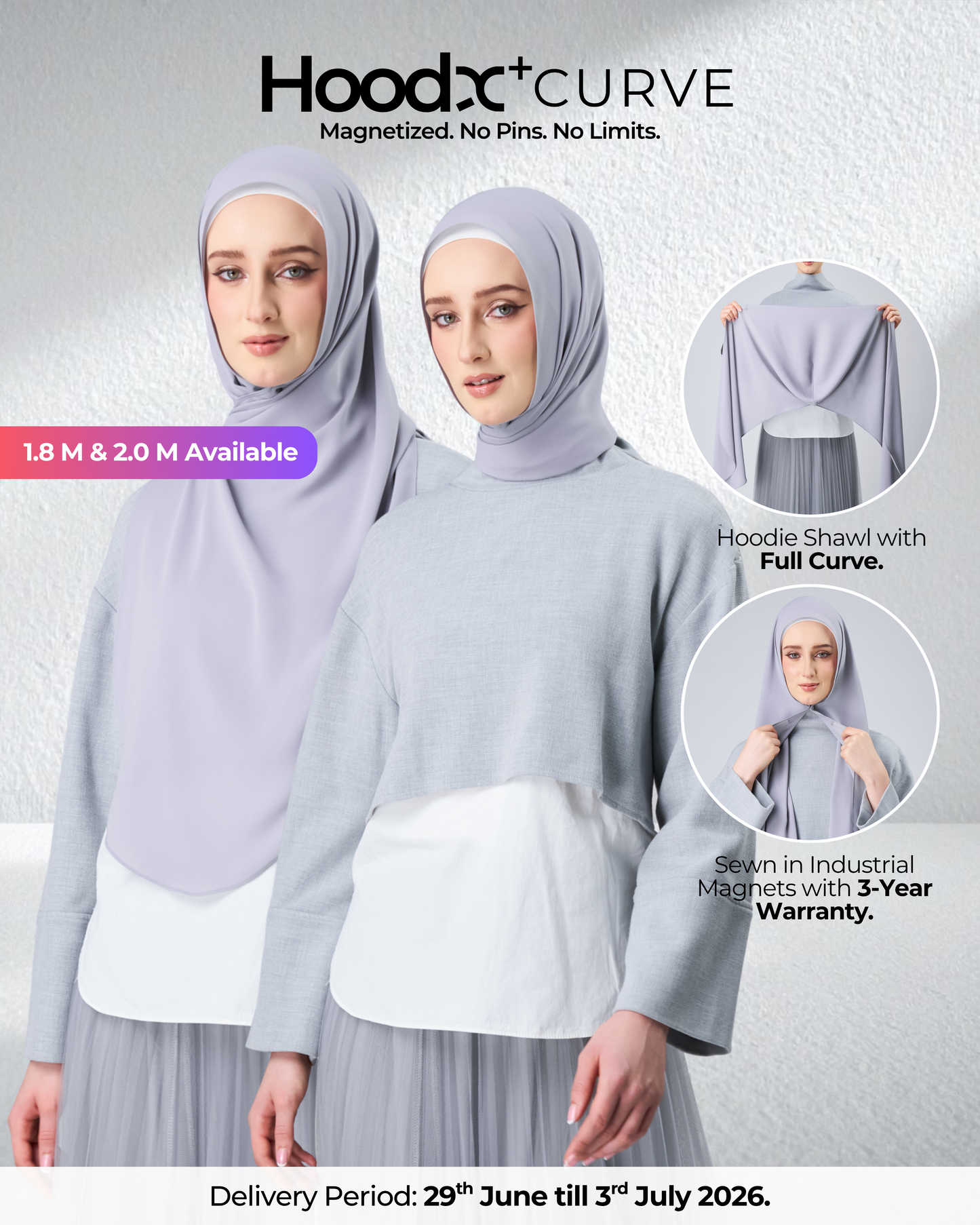 HoodX⁺Plus Curve in Chrome [Korean Chiffon]