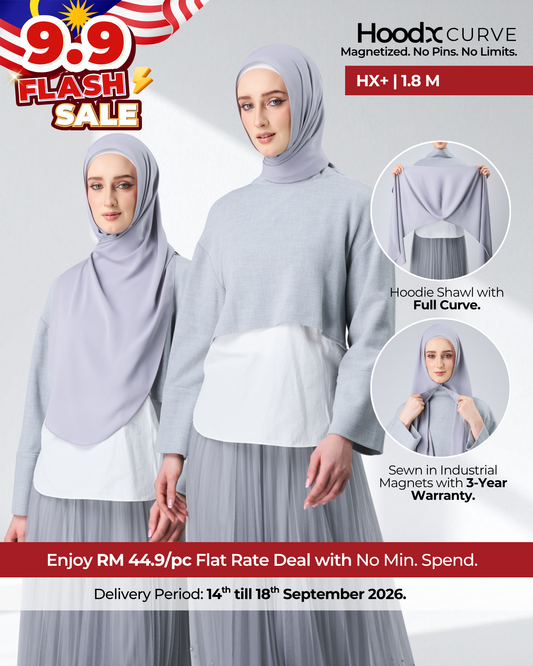 [9.9 Special] HoodX⁺Plus Curve in Chrome [Korean Chiffon]