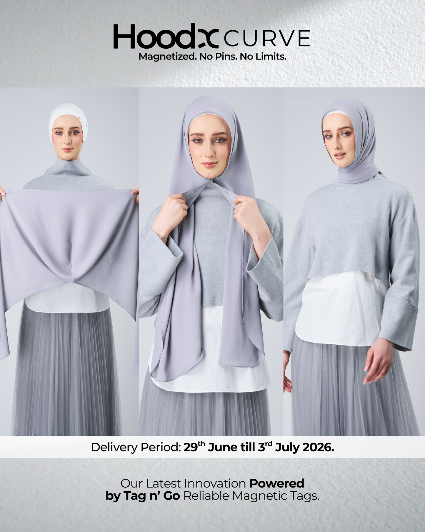 HoodX Curve in Chrome [Korean Chiffon]
