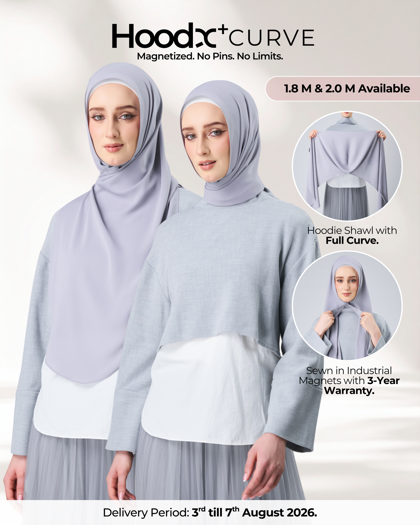 HoodX⁺Plus Curve in Chrome [Korean Chiffon]
