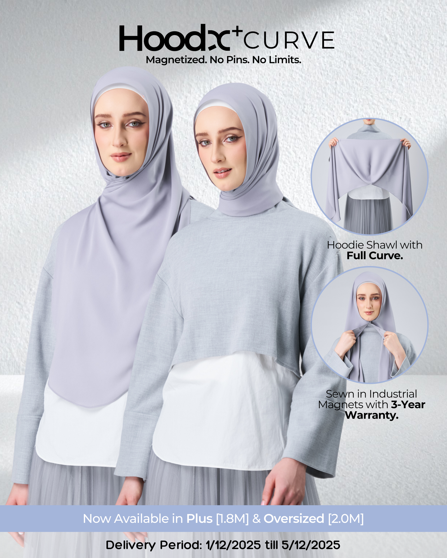 HoodX⁺Plus Curve in Chrome [Korean Chiffon]