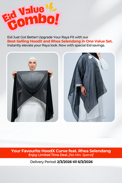 HX Curve x Rhea Selendang in Classic Black