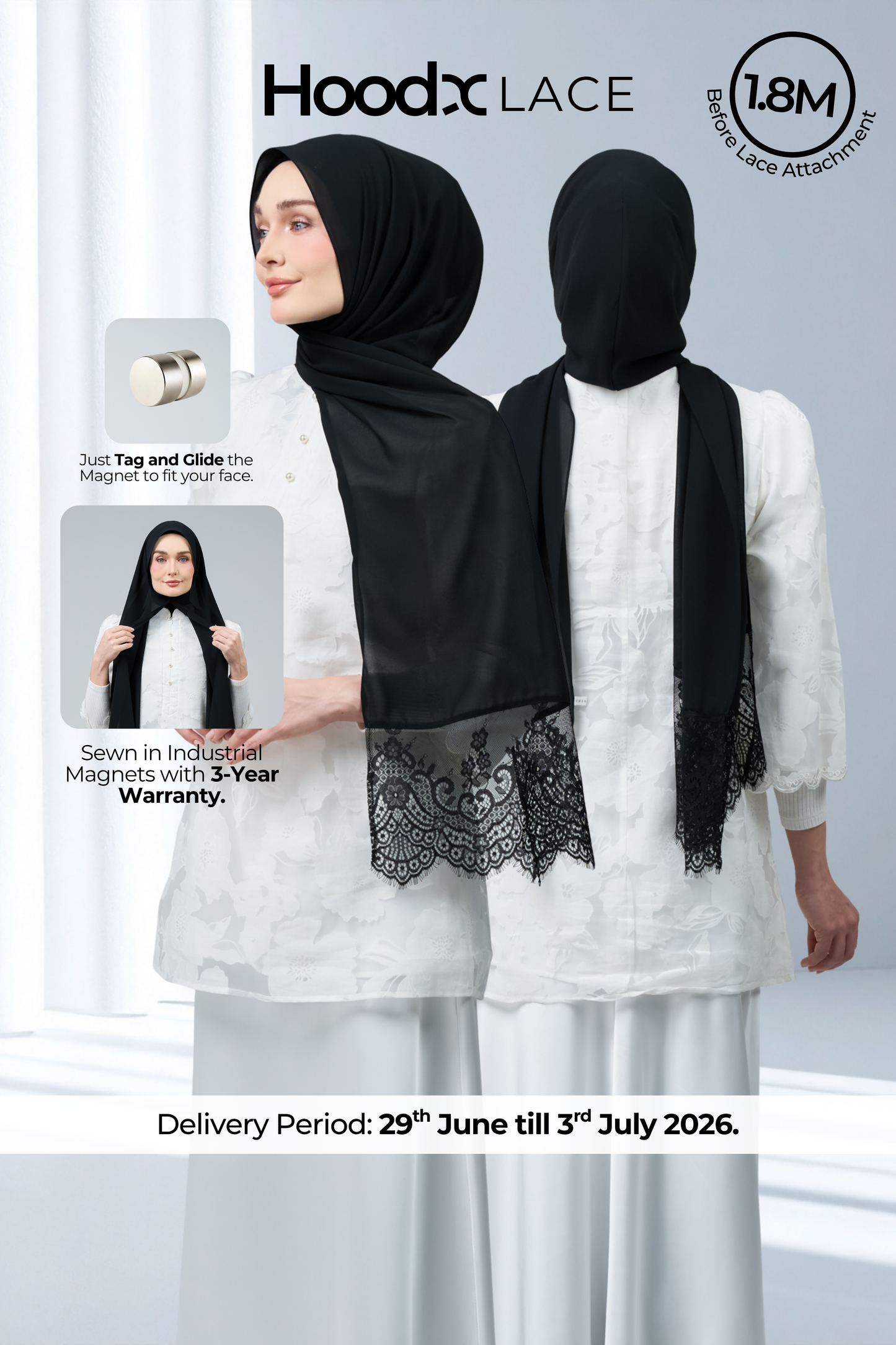 HoodX Lace in Classic Black