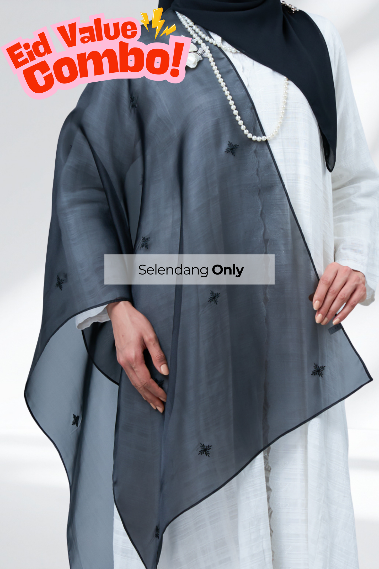 HX Curve x Rhea Selendang in Classic Black