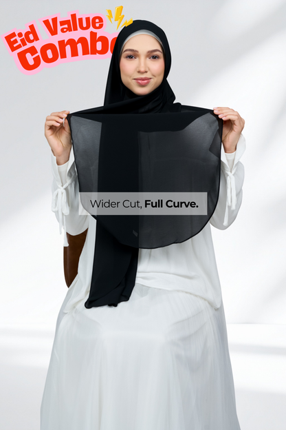 HX Curve x Rhea Selendang in Classic Black