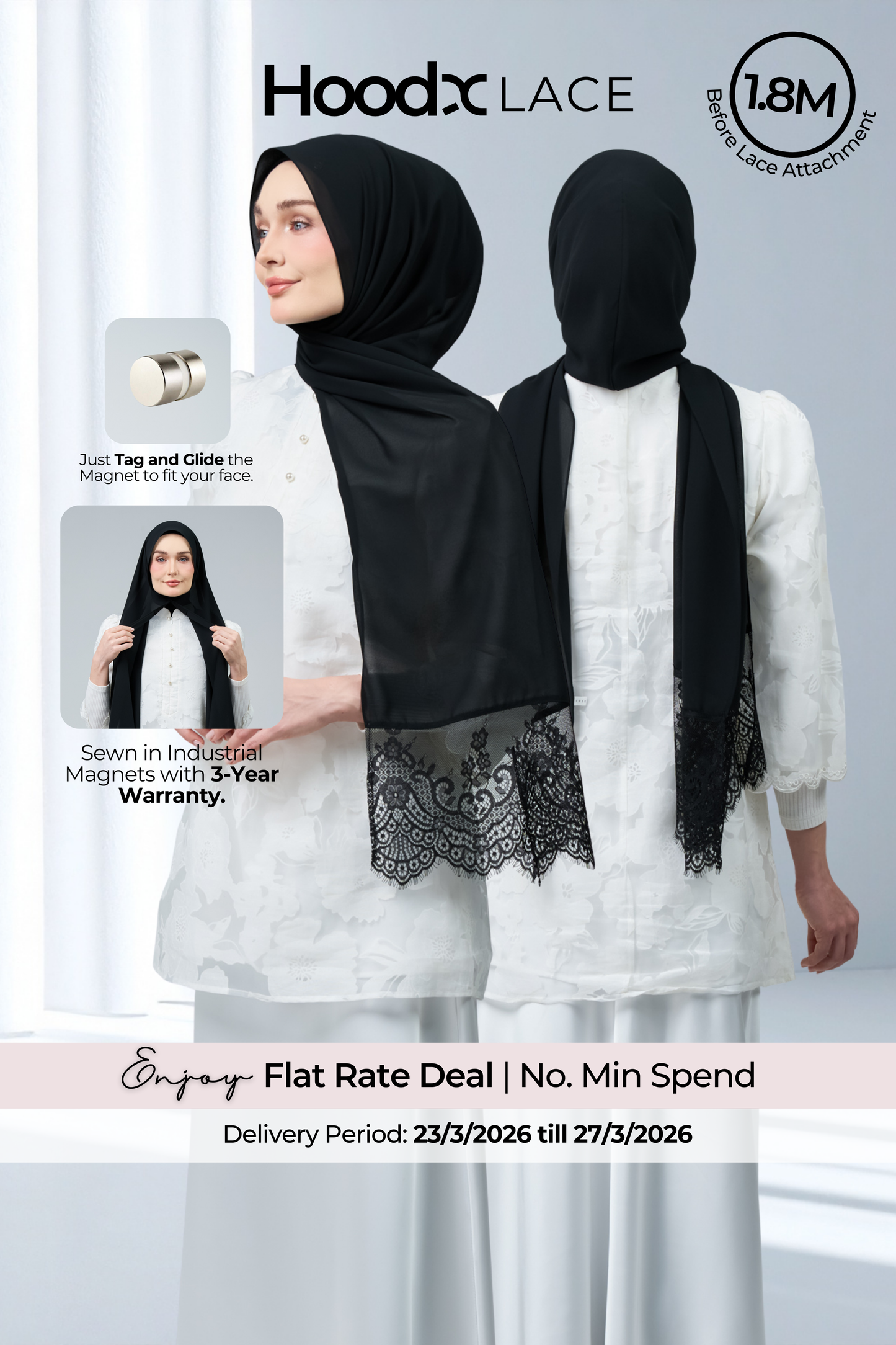 HoodX Lace in Classic Black